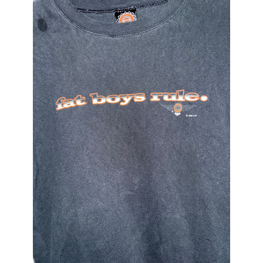 Men's Harley-Davidson Fat Boys Rule Black Orange Short Sleeve Tee L